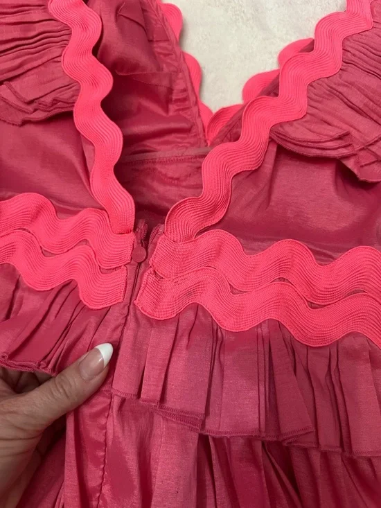 CeliaB Pink Prisma Ruffle Mini Dress Large barbiecore statement 38204 - Picture 9 of 11